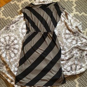 Light brown& black striped dress